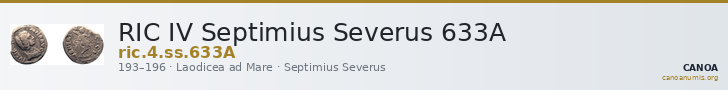 RIC IV Septimius Severus 633A — CANOA