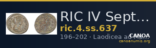 RIC IV Septimius Severus 637 — CANOA