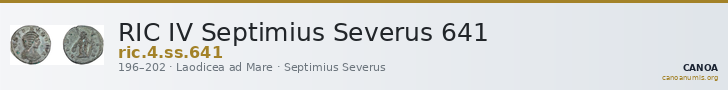 RIC IV Septimius Severus 641 — CANOA