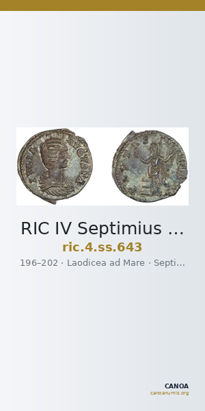 RIC IV Septimius Severus 643 — CANOA