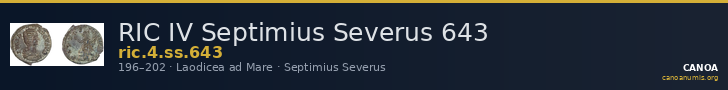 RIC IV Septimius Severus 643 — CANOA