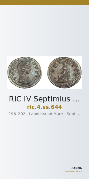 RIC IV Septimius Severus 644 — CANOA