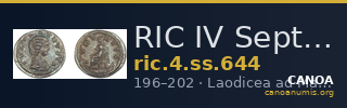 RIC IV Septimius Severus 644 — CANOA