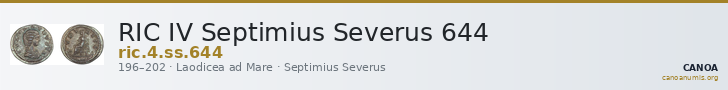 RIC IV Septimius Severus 644 — CANOA