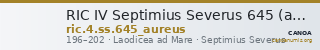 RIC IV Septimius Severus 645 (aureus) — CANOA