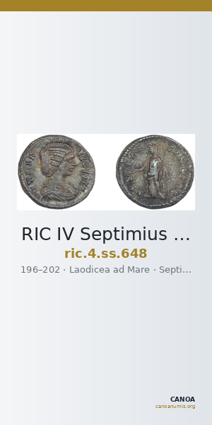 RIC IV Septimius Severus 648 — CANOA