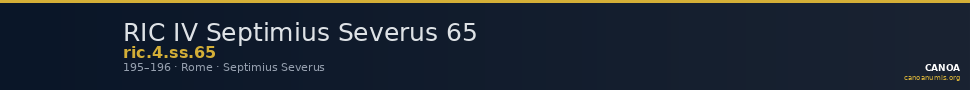 RIC IV Septimius Severus 65 — CANOA