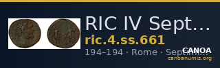 RIC IV Septimius Severus 661 — CANOA