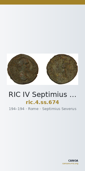RIC IV Septimius Severus 674 — CANOA