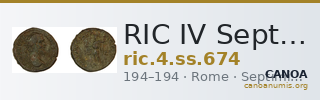 RIC IV Septimius Severus 674 — CANOA