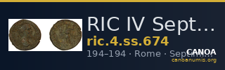 RIC IV Septimius Severus 674 — CANOA