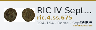 RIC IV Septimius Severus 675 — CANOA