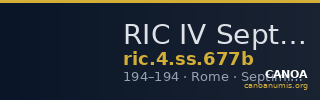 RIC IV Septimius Severus 677b — CANOA