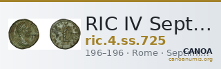 RIC IV Septimius Severus 725 — CANOA