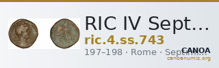 RIC IV Septimius Severus 743 — CANOA