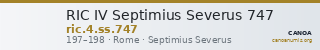 RIC IV Septimius Severus 747 — CANOA