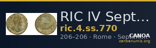 RIC IV Septimius Severus 770 — CANOA