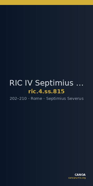 RIC IV Septimius Severus 815 — CANOA