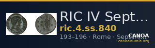 RIC IV Septimius Severus 840 — CANOA