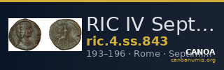 RIC IV Septimius Severus 843 — CANOA