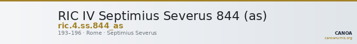 RIC IV Septimius Severus 844 (as) — CANOA
