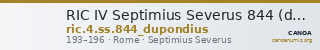 RIC IV Septimius Severus 844 (dupondius) — CANOA