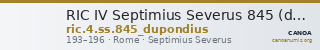 RIC IV Septimius Severus 845 (dupondius) — CANOA