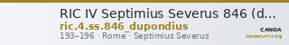 RIC IV Septimius Severus 846 (dupondius) — CANOA