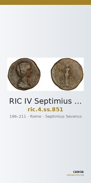 RIC IV Septimius Severus 851 — CANOA