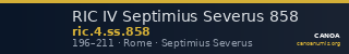 RIC IV Septimius Severus 858 — CANOA