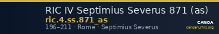RIC IV Septimius Severus 871 (as) — CANOA