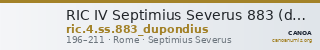 RIC IV Septimius Severus 883 (dupondius) — CANOA