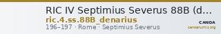 RIC IV Septimius Severus 88B (denarius) — CANOA