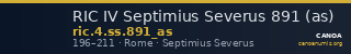 RIC IV Septimius Severus 891 (as) — CANOA