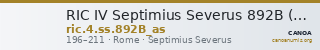 RIC IV Septimius Severus 892B (as) — CANOA