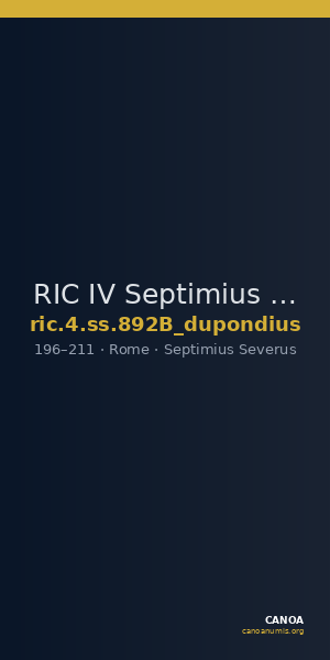 RIC IV Septimius Severus 892B (dupondius) — CANOA