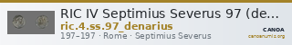 RIC IV Septimius Severus 97 (denarius) — CANOA