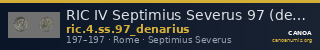 RIC IV Septimius Severus 97 (denarius) — CANOA
