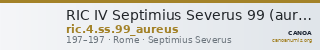 RIC IV Septimius Severus 99 (aureus) — CANOA