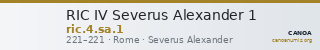 RIC IV Severus Alexander 1 — CANOA