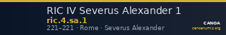 RIC IV Severus Alexander 1 — CANOA