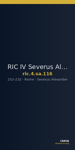 RIC IV Severus Alexander 116 — CANOA