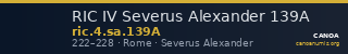 RIC IV Severus Alexander 139A — CANOA