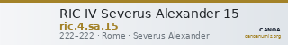 RIC IV Severus Alexander 15 — CANOA