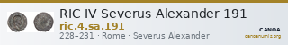 RIC IV Severus Alexander 191 — CANOA