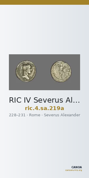 RIC IV Severus Alexander 219a — CANOA