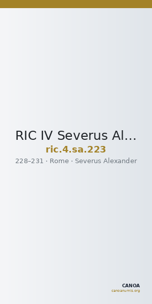 RIC IV Severus Alexander 223 — CANOA
