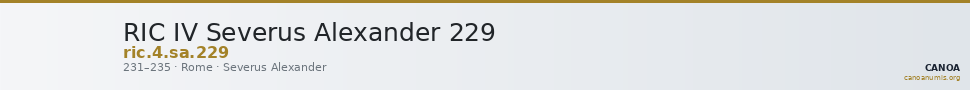 RIC IV Severus Alexander 229 — CANOA