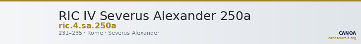 RIC IV Severus Alexander 250a — CANOA
