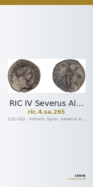 RIC IV Severus Alexander 265 — CANOA